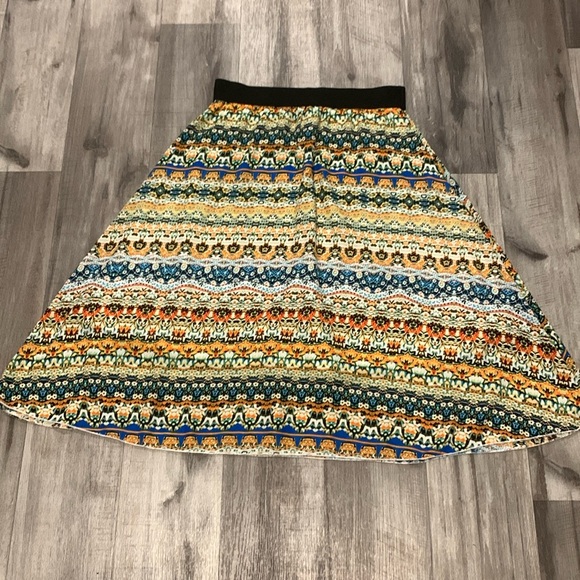 Lularoe Lola Batik Midi Skirt Sheer With Lining Beautiful Colors Medium - Picture 3 of 10